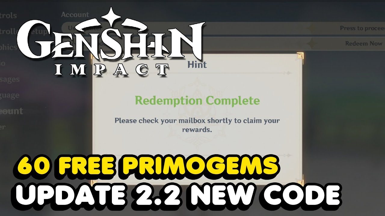 2 New Redeem Codes for Version 3.2, 60 Primogems & Other Rewards ✨ Genshin  Impact