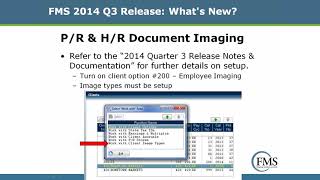 FMS 2014 Q3 Release Payroll & Human Resources Document Imaging Focus Payroll