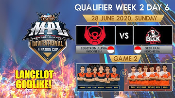 LENCELOT GODLIKE! BIGETRON VS GEEK FAM ID [GAME 2] 28 JUNE 2020 | MPL CHAMPION INVITATIONAL 4 NATION