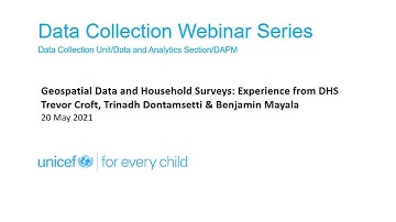 20 May 2021 Geospatial Data and Household Surveys - T. Croft, T. Dontamsetti & B. Mayala