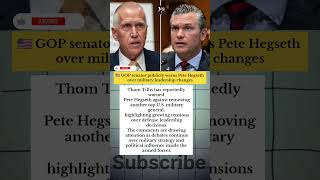 GOP Senator Warns Pete Hegseth Over Potential Military Shake-Up #usnews