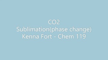 Dry Ice - Sublimation