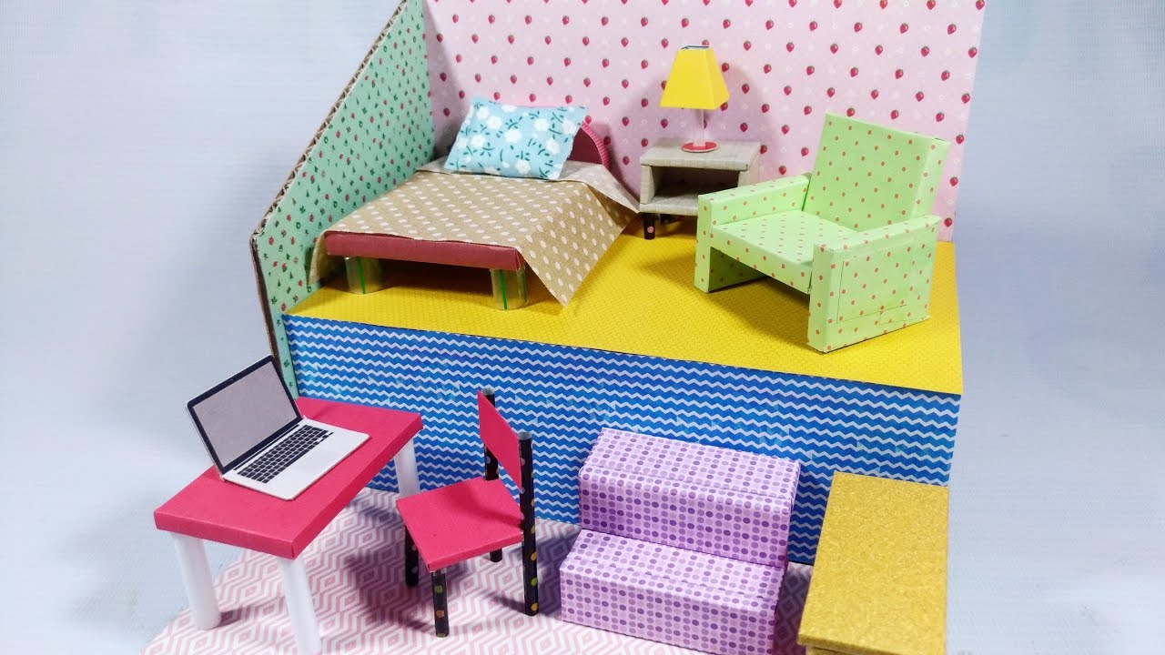 Kids Room DIY Cardboard How to Make A Kids Room from Cardboard YouTube