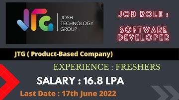Josh Technology Group(JTG) Off Campus Hiring Freshers for the Role of Software Developer |