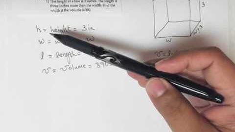 Applications and Modeling of Quadratics: The height of a box is 3 inches.