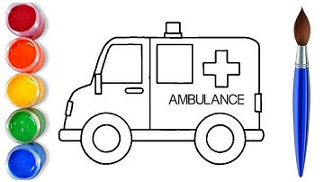 How to draw easy ambulance | easy drawing step by step for kids