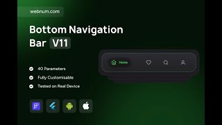 FlutterFlow Bottom Navigation Bar 🌟 Widget Modern iOS/Android 📱 #flutterflow #navbar #navigationbar