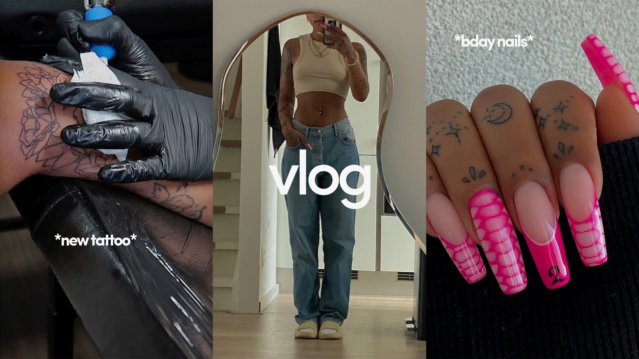 i got another tattoo!! bday nails appointment + wisdom teeth removal part 2 😒