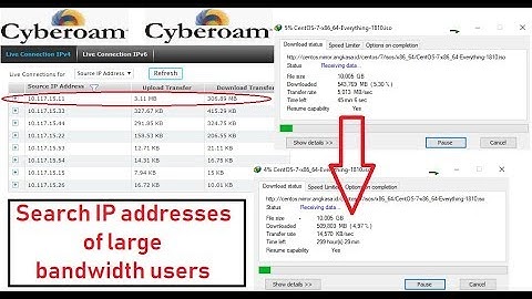 Search IP addresses of large bandwidth users on Cyberoam