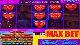 Emperors Treasure Dollar Storm + Heart Throb Lightning Link slot play! Las Vegas Casino slots!