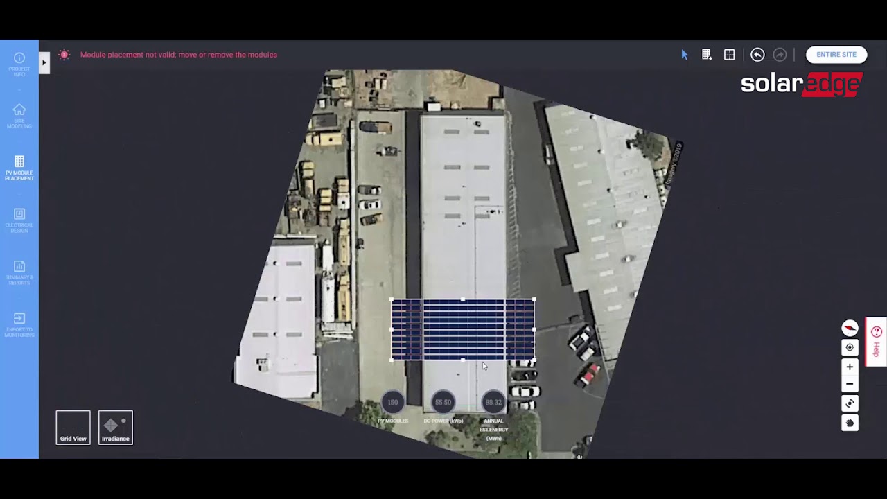 How to align modules to roof edges in the SolarEdge Designer | International