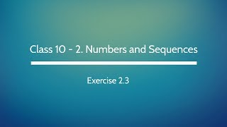 Numbers And Sequnces -Modular Arithmetic 10Th Chapter 236.