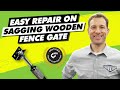 Amazing Wooden Fence Gate Repair on 1 Sagging gate [STEP BY STEP]