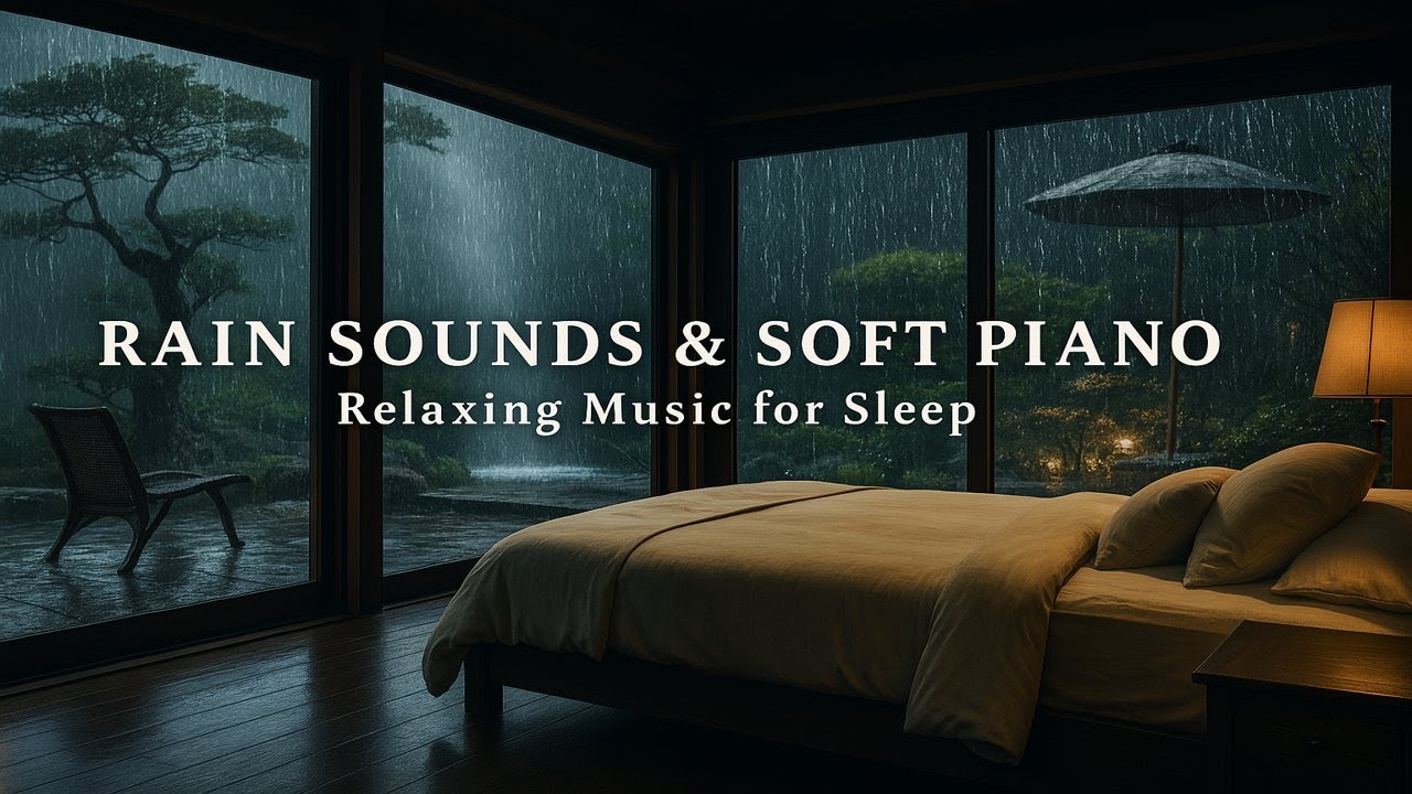3 Hours of Rain Sounds & Piano Sleep Music – Calm Bedroom Ambience for ...