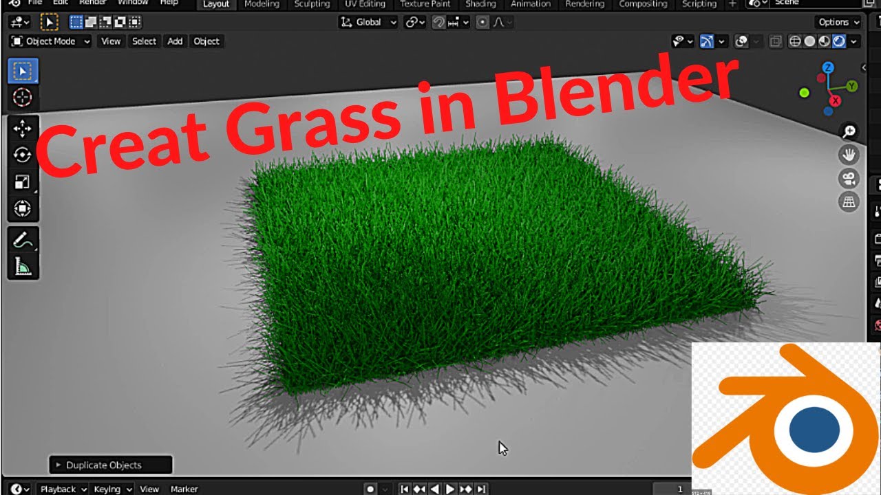 How to creat green grass in blender How to make green grass in