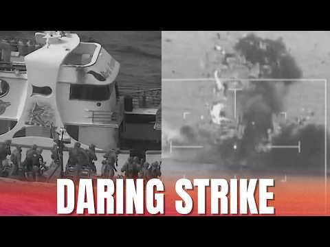 Explosive footage shows US forces blowing up a drug-smuggler refuelling boat