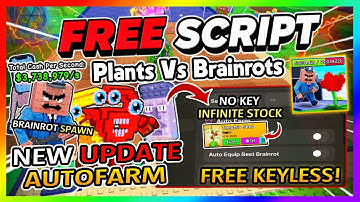 Plants Vs Brainrots Script Gui Hack | NEW UPDATE, BRAINROT SPAWNER, INF CASH + MORE! *NO KEY*