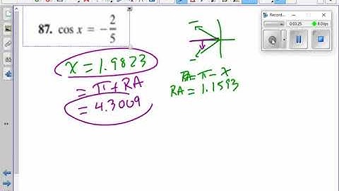 Pre Calc solving trig equations with the calculator and reference angles.