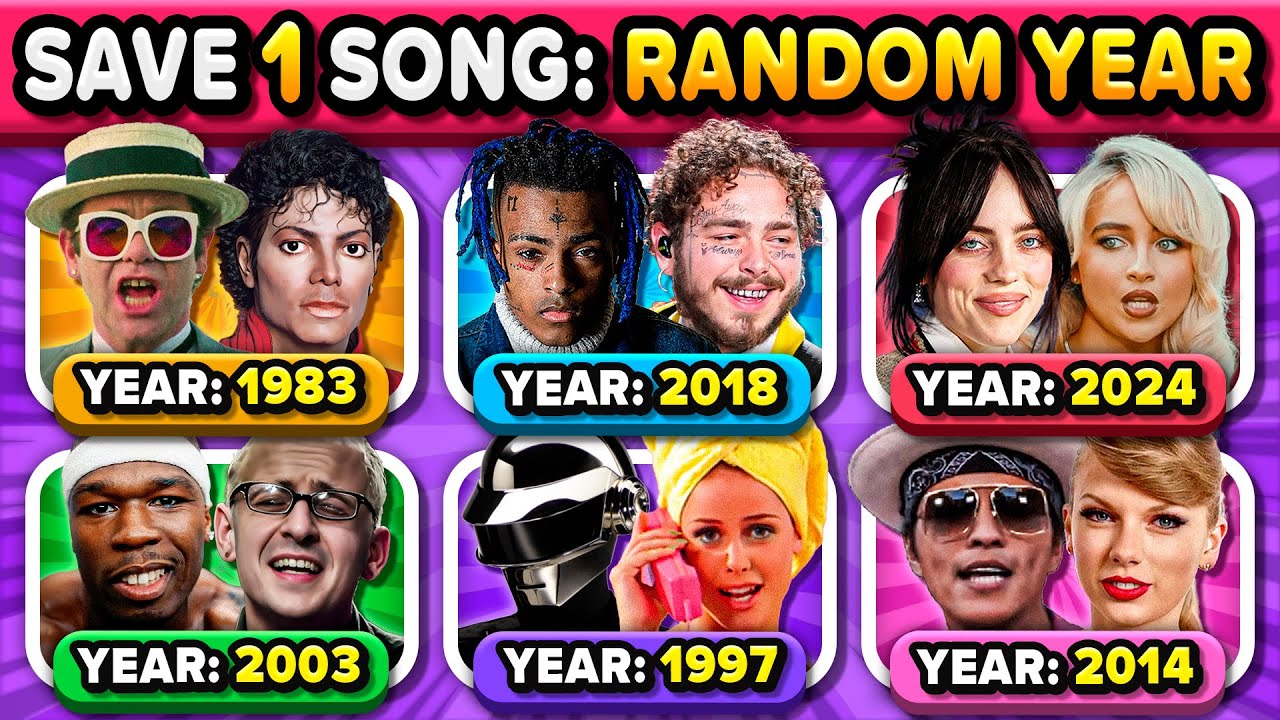 Save One Song: RANDOM YEAR (6 Songs Challenge) | Music Quiz Save One Song: RANDOM YEAR (6 Songs Challenge) | Music Quiz