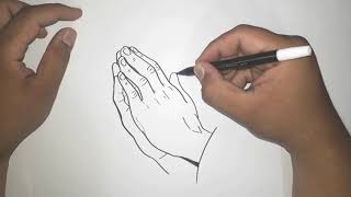 How to draw PRAYING HANDS step by step