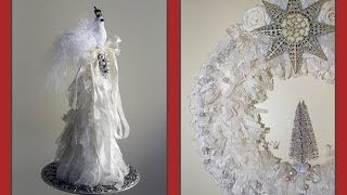 Shabby Chic Christmas Wreath, Tree and Shabby Tassle Lace/tulle Tutorial