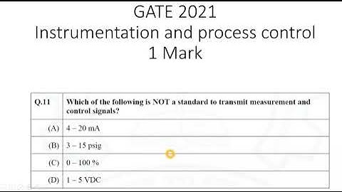 GATE 2021 Instrumentation and process control |Chemical engineering | #GATE