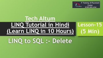 LINQ Tutorial in Hindi | LINQ to SQL | Delete | Lesson - 15
