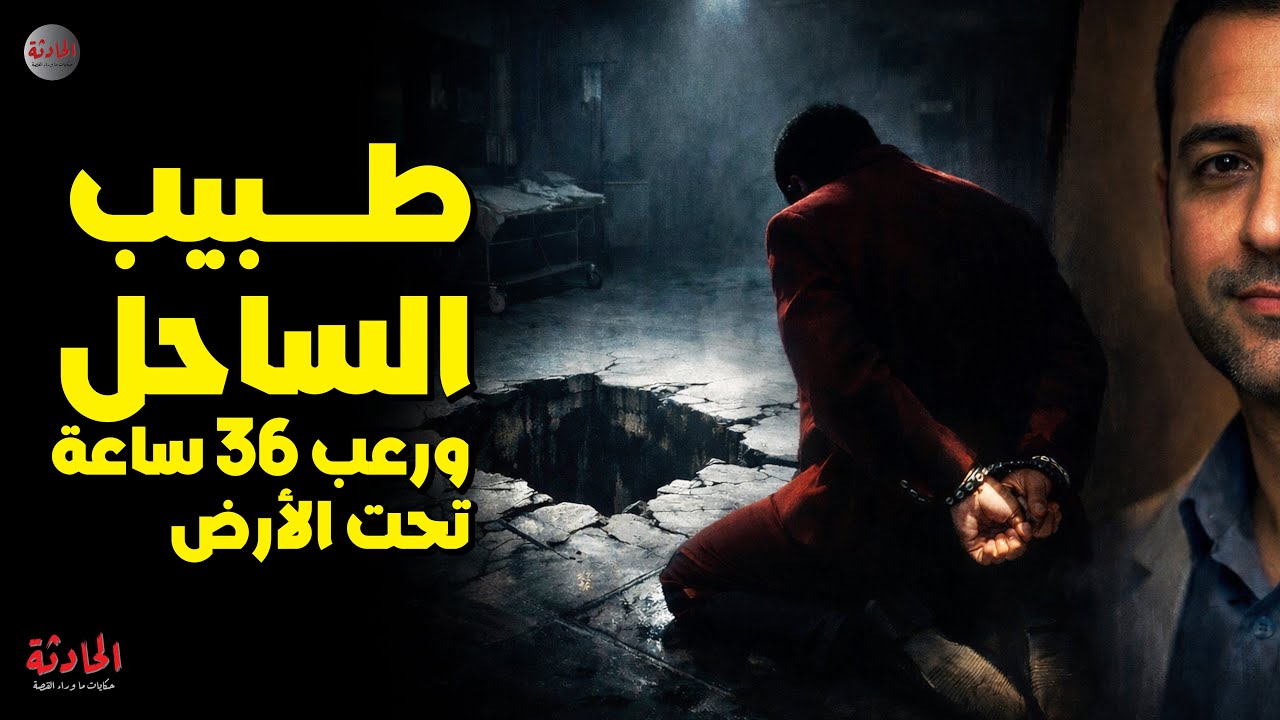 'طبيب الساحل💀 ورعب 36 ساعة تحت الأرض وسر زجاجة الدم🩸#قصص_واقعية #الحادثة #طبيب الساحل  #alhadthah