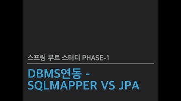 스프링 부트 스터디 Phase1 - DBMS 연동 - SqlMapper와 JPA의 차이점