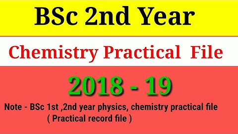 BSc 2nd year Chemistry practical file 2019 ll kpg