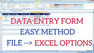How to create DATA ENTRY FORM in excel | Data Entry Tutorial | Data Entry Form in Excel