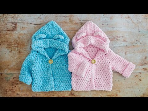 FAST Crochet Baby Hoodie (PART 1 of this EASY, Step by Step Tutorial)