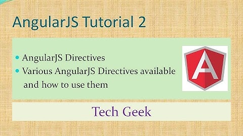 AngularJS Tutorial 2 | Angular Directive