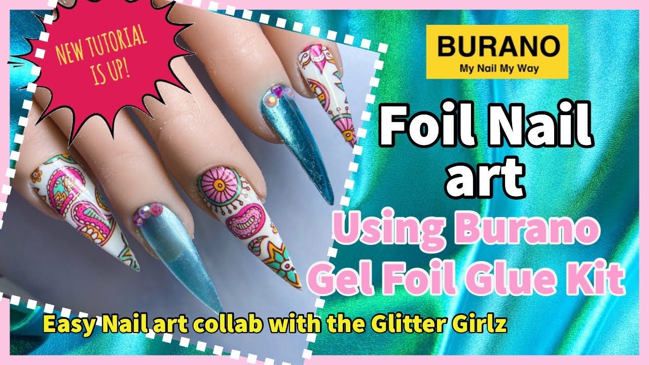 BURANO Nail Art Foil Glue Gel, o.5 oz Nail Foil Glue for Nails