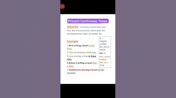 Present Continuous Tense #adverbs #identification #rajasthan