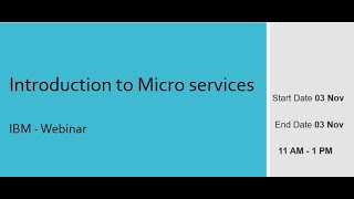 IBM Webinar | Introduction to Microservices
