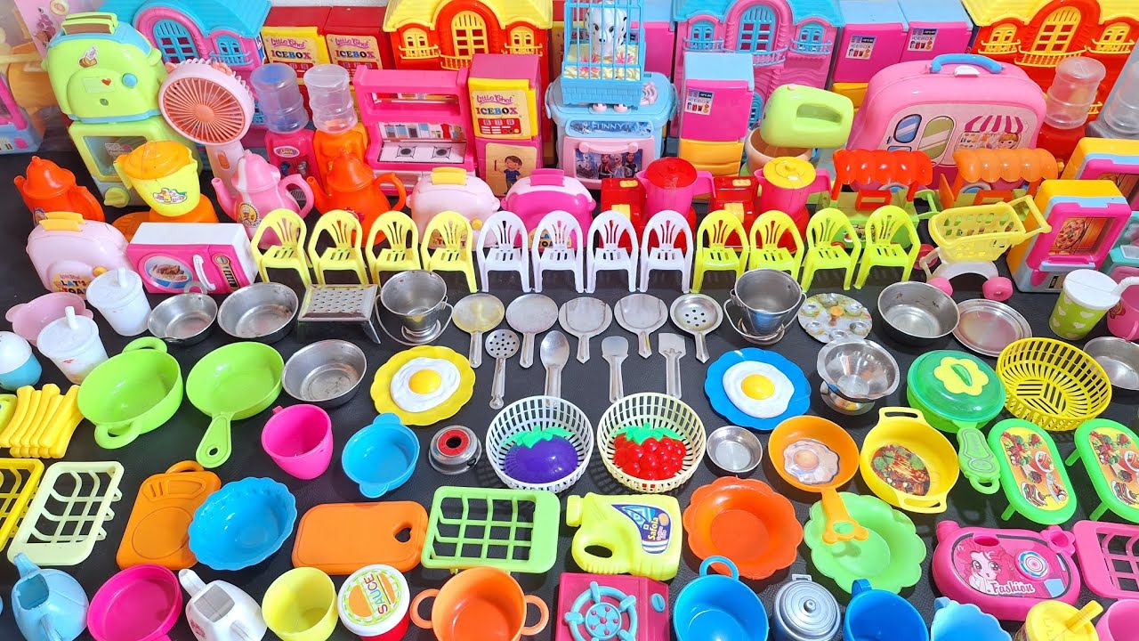 Oddly Satisfying I Unpacking kitchen set AND mini kitchen Steel accessories , ASMR sounds