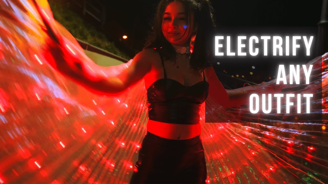 "Electrified Outfits" - Illuminated Veil™ LED Wings - Fashion Accessory Showcase