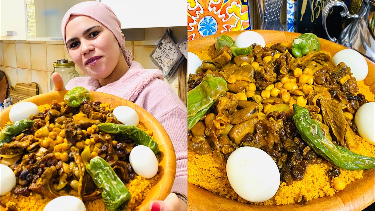 كسكسي بالقديد على الطريقة الزمنية 🇹🇳كسكسي العادة و السنة 👩‍🍳 recette couscous tunisien bel 9adid