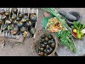 Primitive Technology: Find snail for food - Cooking snail with skills eating delicious