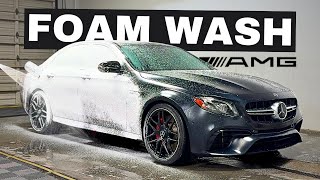 Mercedes Benz E63s AMG - Exterior Auto Detailing Foam Wash (ASMR)
