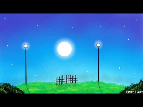 drawing of beautiful garden scenery, ms paint scenery - YouTube