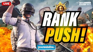 CONQUEROR RANK PUSH BEGINS 😤 | ROAD TO 500 SUBS | YOUWE IS LIVE🔴 #bgmilive#bgmi#pubg#pubgmobile