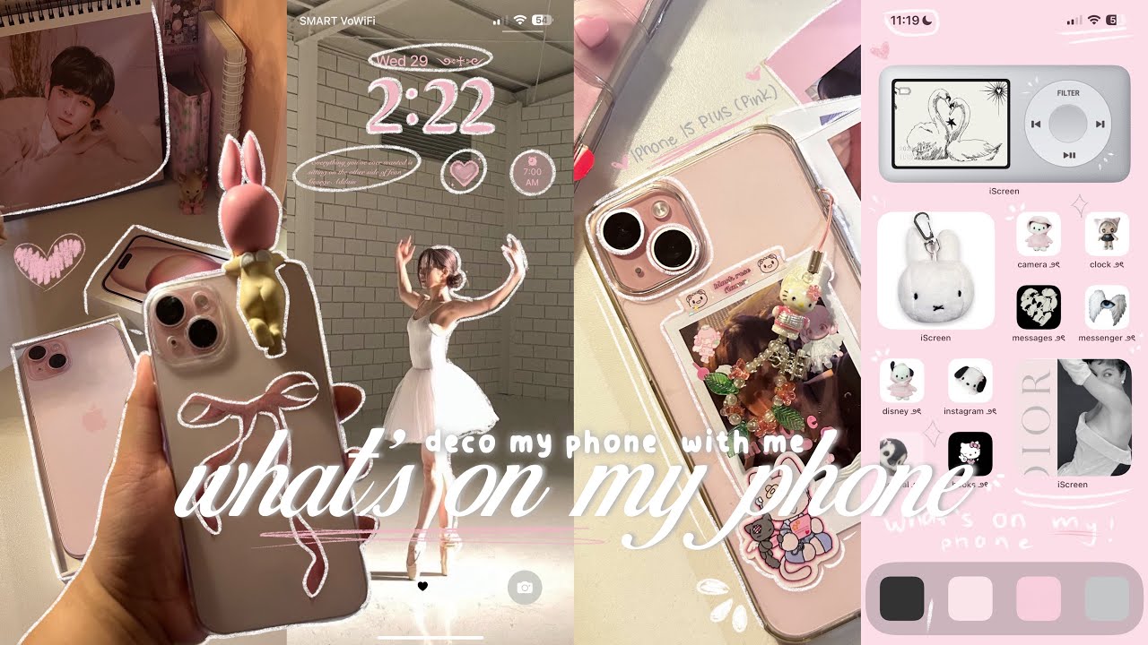 📱🎀 what's on my iPhone 15 Plus Pink & deco with me 💘