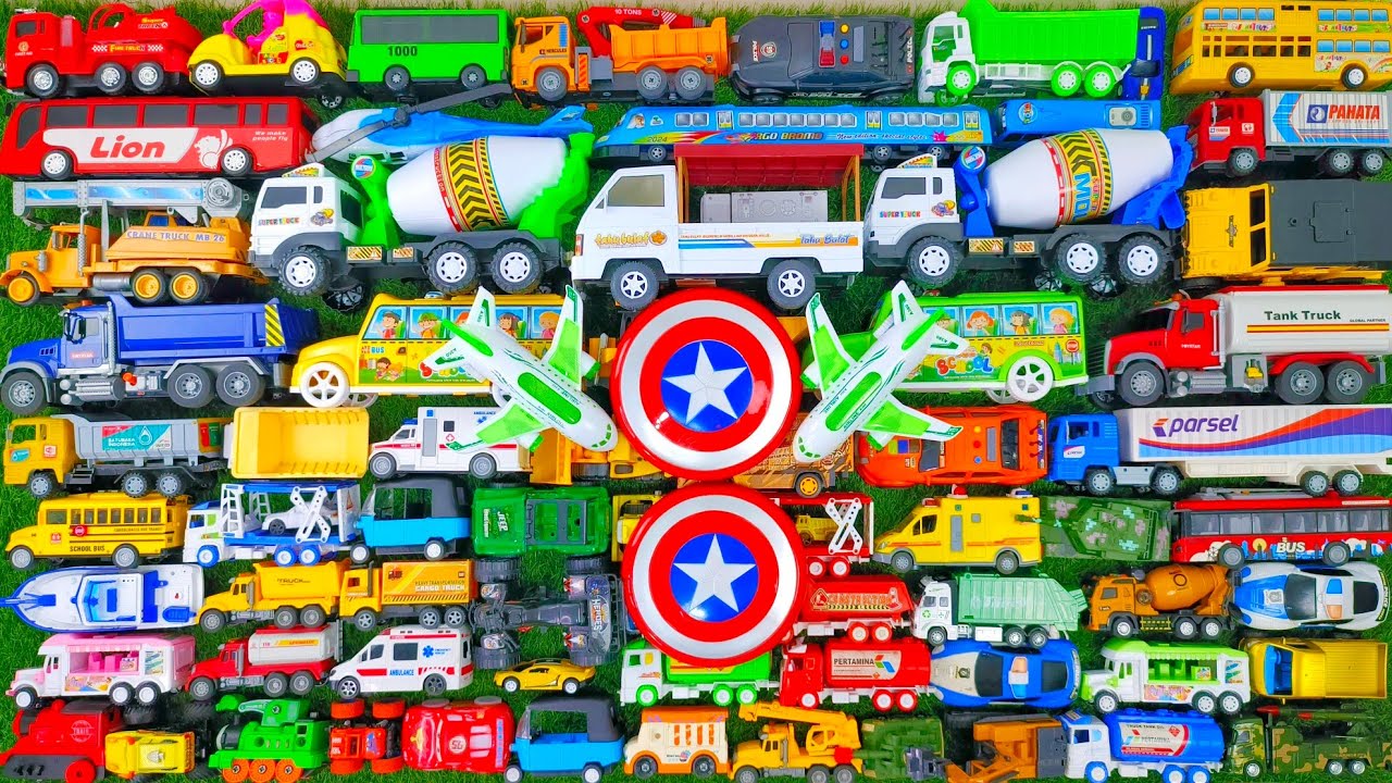 Truk Molen Besar, Ambulans, Mobil Balap, School Bus, Beko, Excavator, Truk Pasir, Mobil Polisi, Tayo