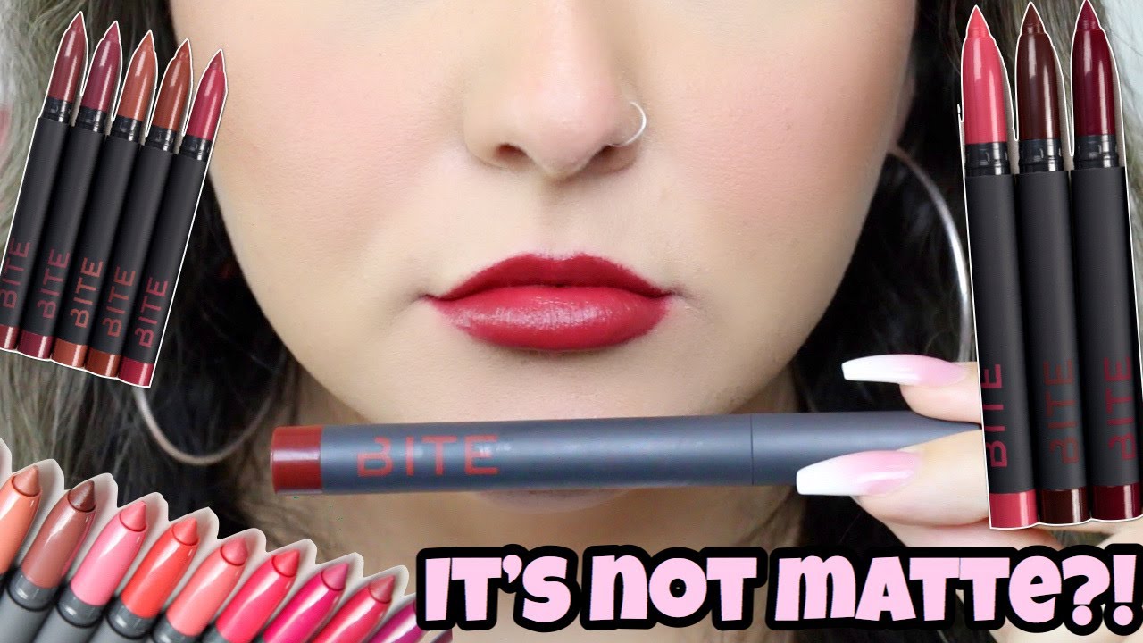 BITE BEAUTY POWER MOVE CREAMY MATTE LIP CRAYON REVIEW!!