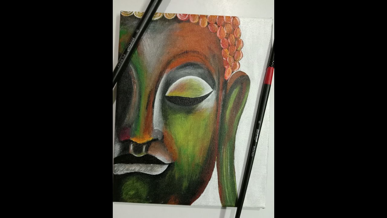 BUDDHA CANVAS PAINTING BUDDHA PAINTING TUTORIAL BUDDHA CANVAS