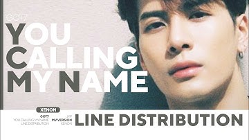 GOT7 - YOU CALLING MY NAME Line Distribution (Color Coded)