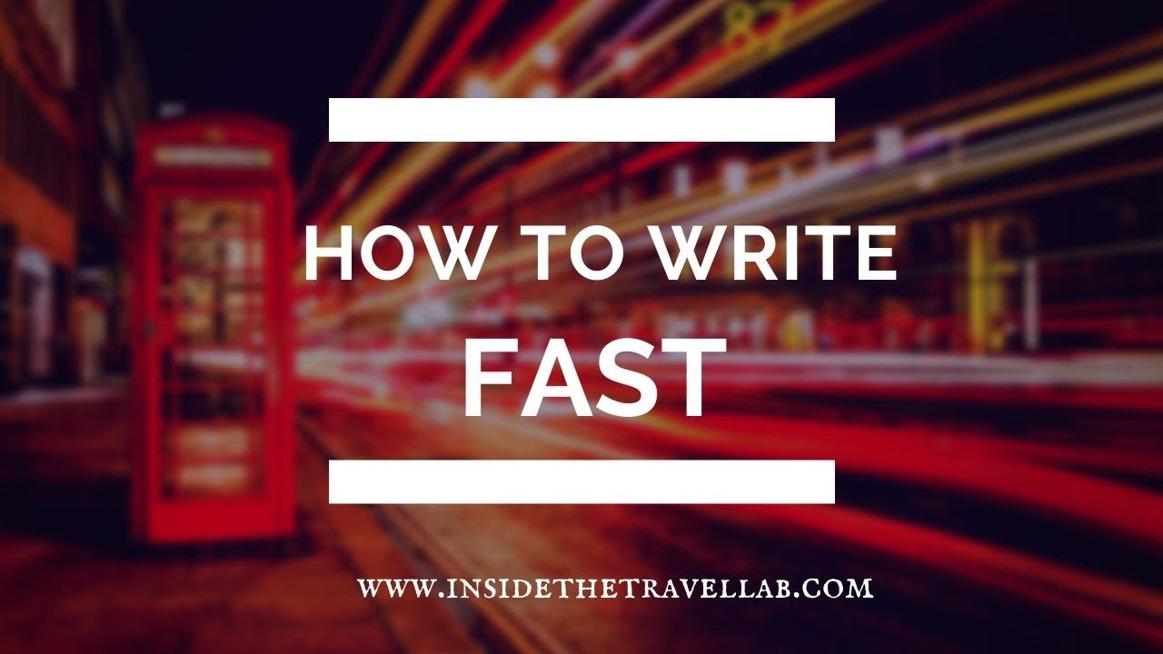 Write Man Fast Write Fast - Online Writing Course for People Who Hate Writing - YouTube