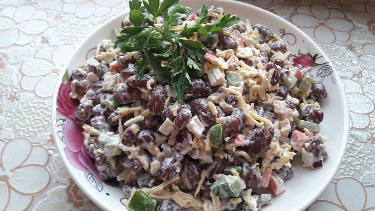 Фасоль Консервированная Курица Салат С Фото